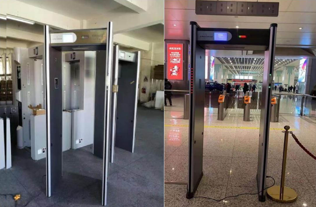 石台人体测温数码安检门